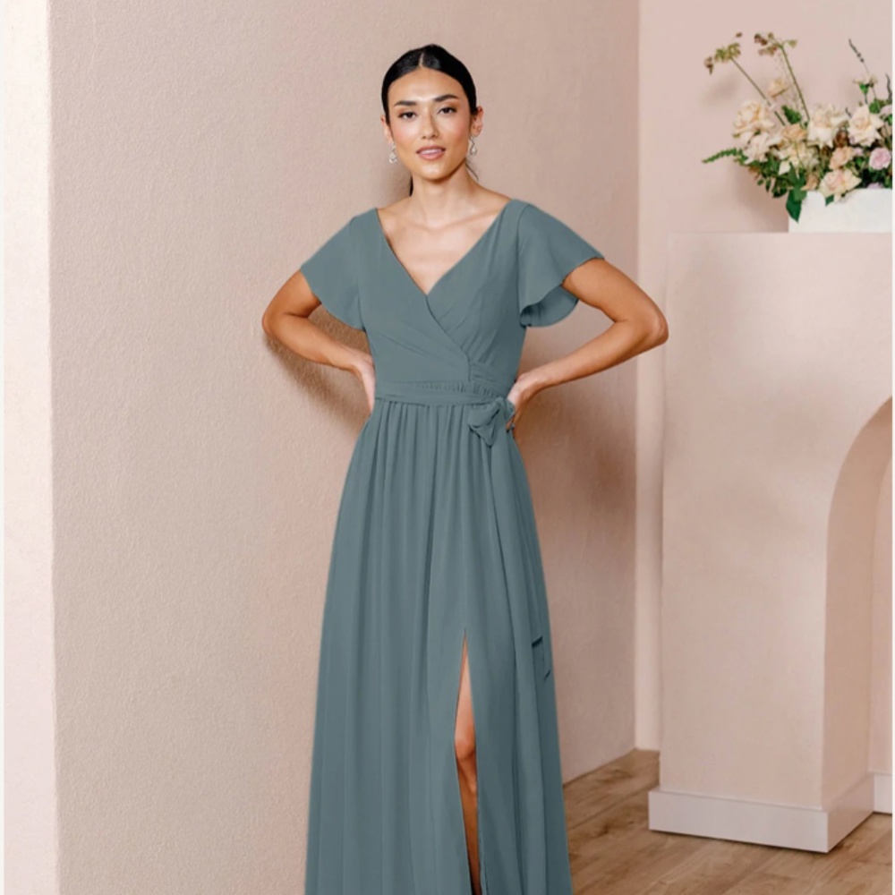 Harper Chiffon Faux Wrap, Bridesmaid or Prom Dress